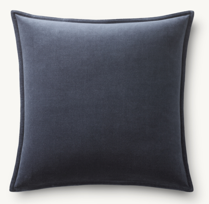Overhead view of Cotton Velvet Pillow - Square 