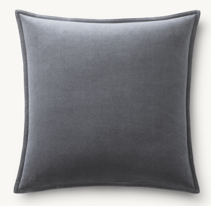 Overhead view of Cotton Velvet Pillow - Square 