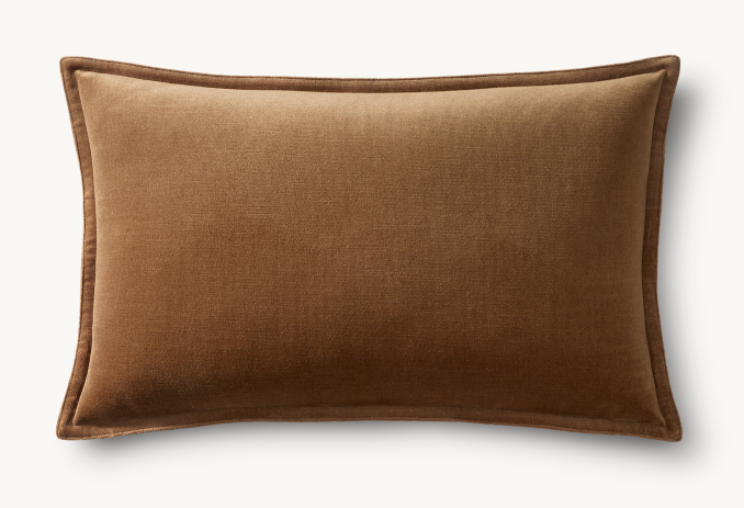 Overhead view of Cotton Velvet Pillow - Lumbar 