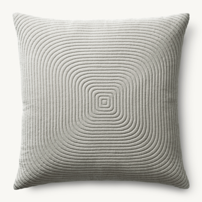 Overhead view of Geometric Velvet Maze Pillow - Square 