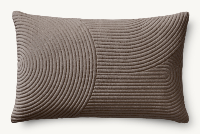Overhead view of Geometric Velvet Semicircle Pillow - Lumbar 