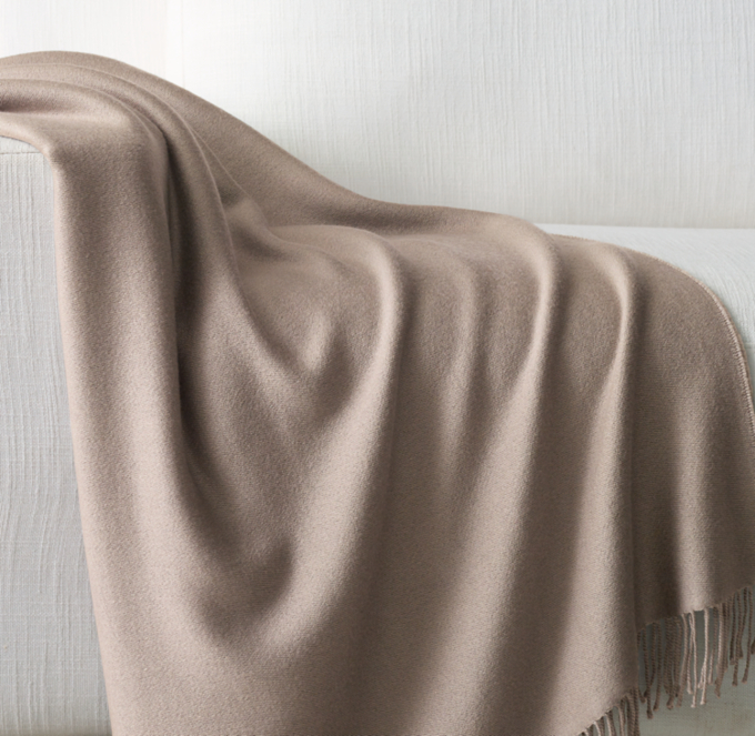 Italian Siena Lamb's Wool, Silk & Cashmere Throw