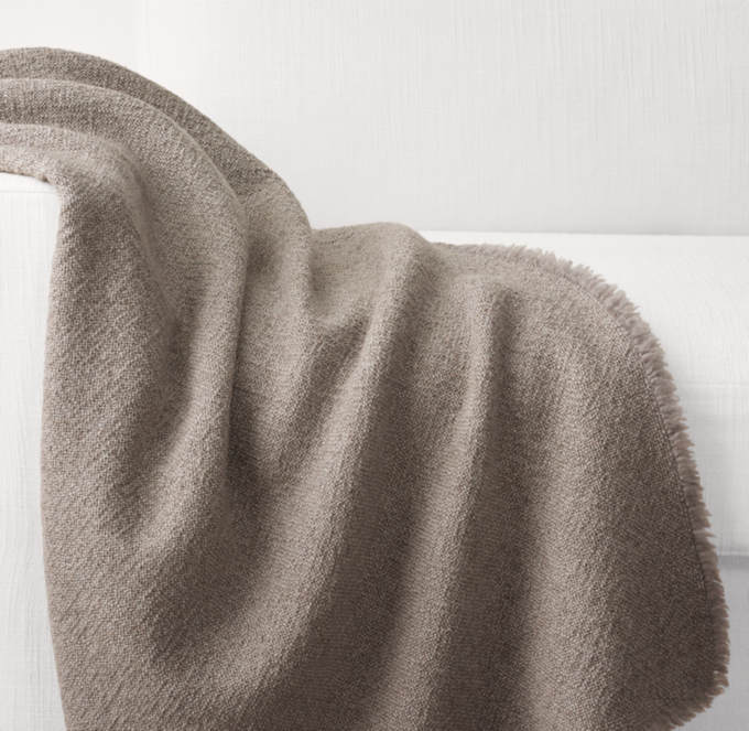 Italian Garment-Dyed Textured Wool Throw