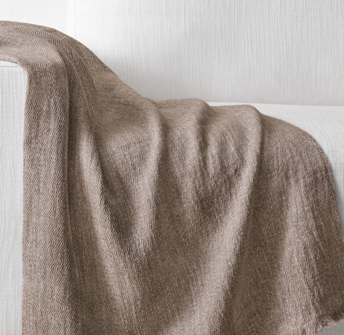 Nepalese Mélange Linen, Silk & Cashmere Throw