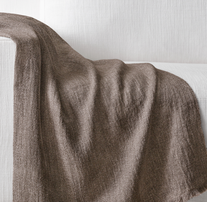 Nepalese Mélange Linen, Silk & Cashmere Throw