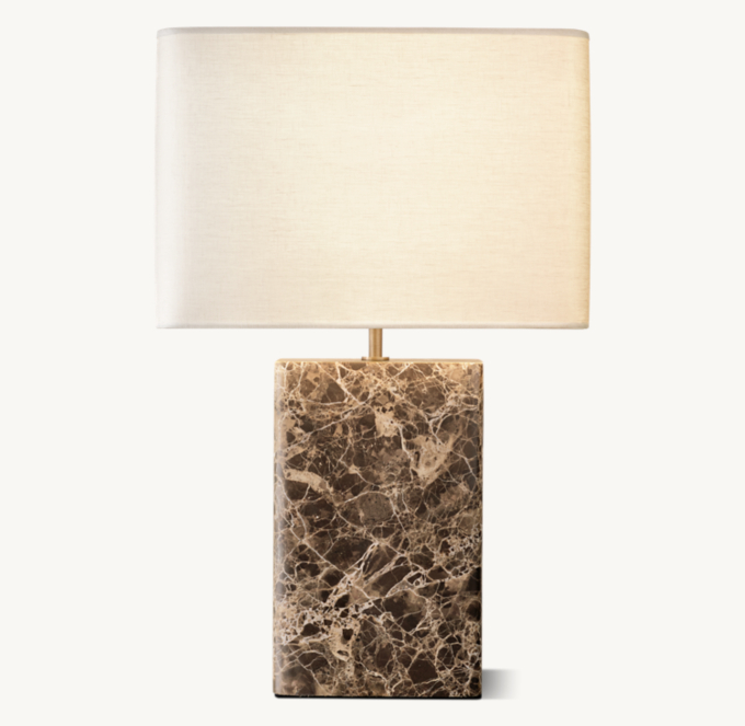 Tallado Emperador Rectangular Table Lamp