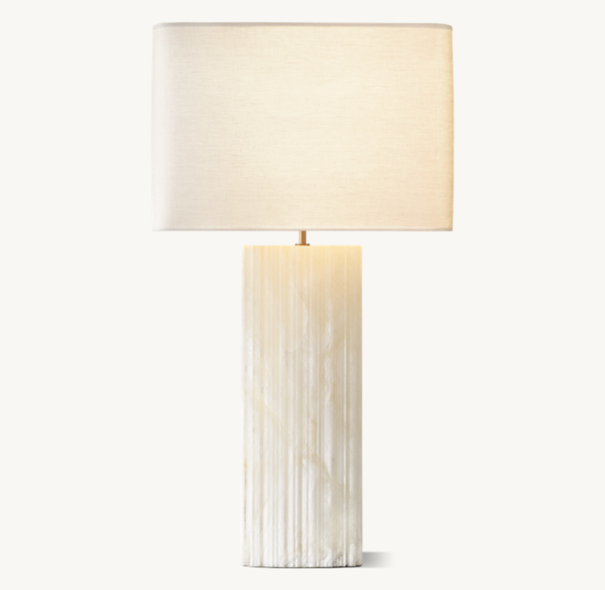 Tallado Alabaster Convex Table Lamp