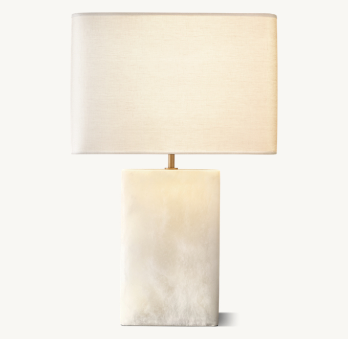 Tallado Alabaster Rectangular Table Lamp