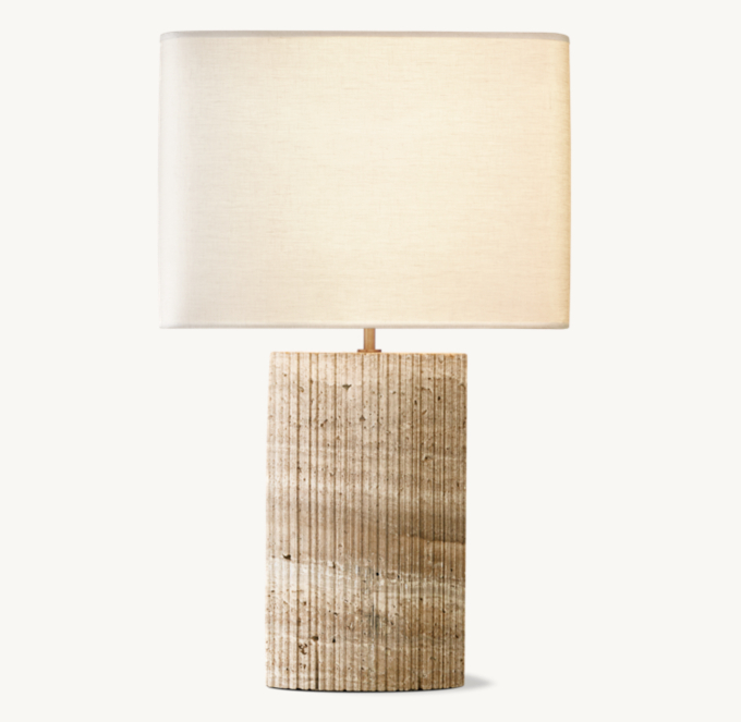 Tallado Tiziano Travertine Convex Accent Table Lamp