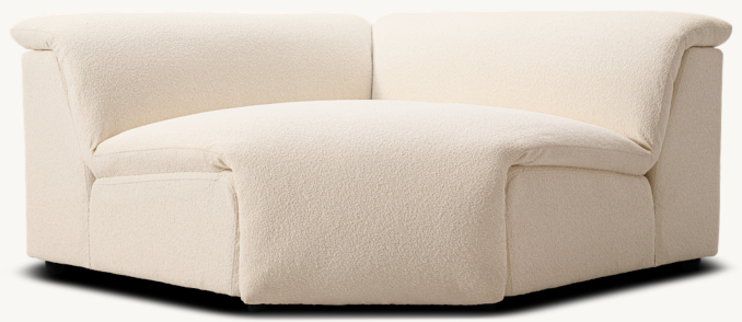 Luxe wedge shown in Natural Performance Bouclé. Modular corner wedge does not recline.