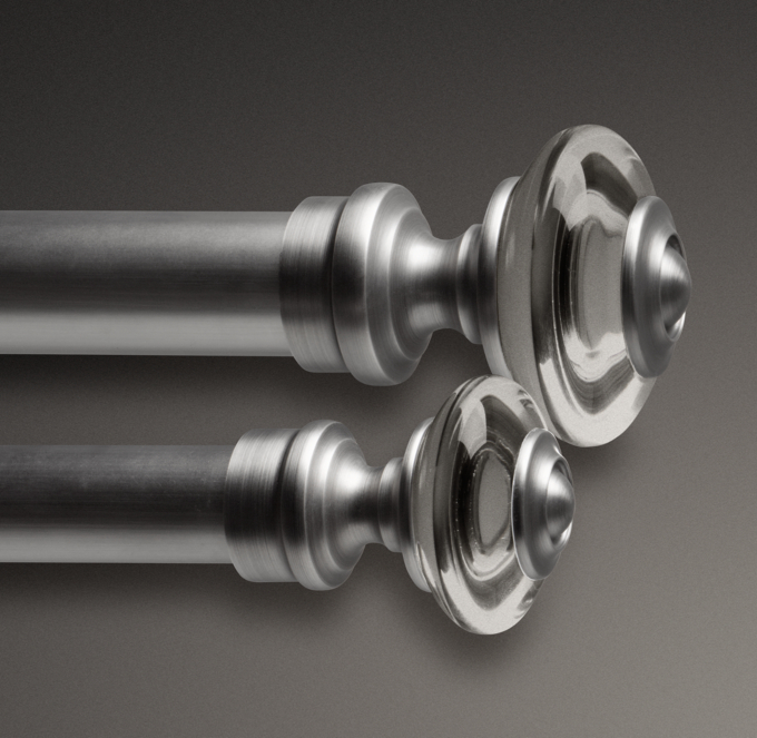 Estate Crystal Knob Finials (Set of 2) Antique Nickel