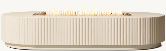 Reeded Plinth Rectangular Fire Table