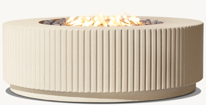 Reeded Plinth Round Fire Table