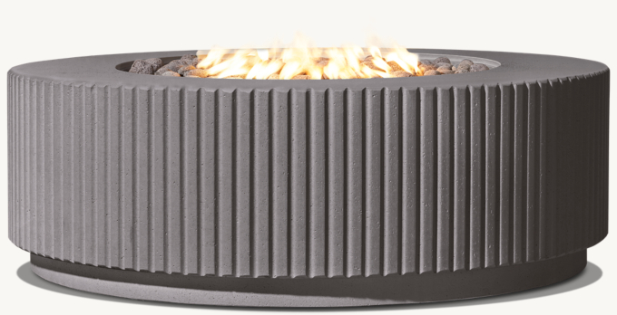 Reeded Plinth Round Fire Table