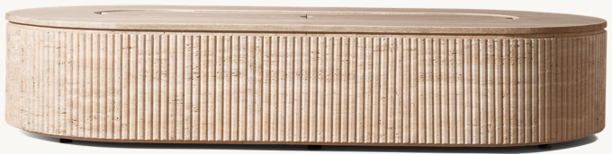 Byron Reeded Stone Rectangular Fire Table Top