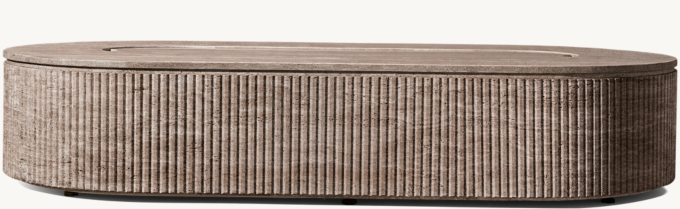 Byron Reeded Stone Rectangular Fire Table Top