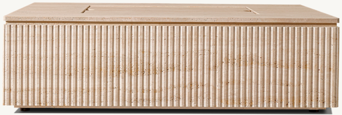 Byron Reeded Stone Square Fire Table Top