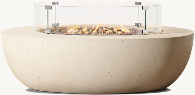 Obround Rounded Square Fire Table Glass