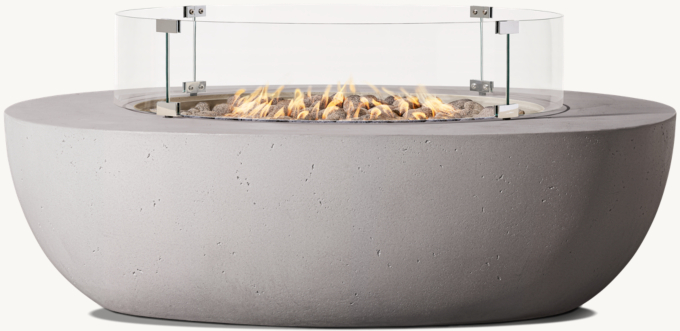 Obround Rounded Square Fire Table Glass