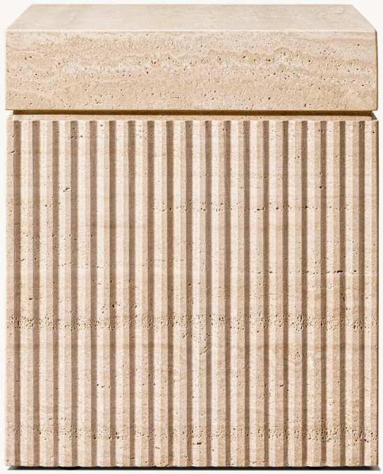 Byron Reeded Stone Fire Table Propane Tank Cover