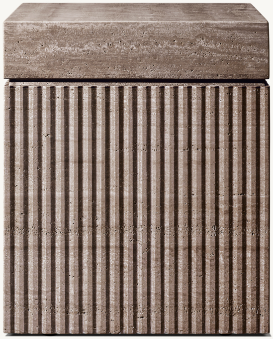Byron Reeded Stone Fire Table Propane Tank Cover