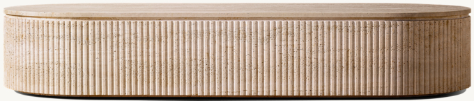 Byron Reeded Stone Outdoor Rectangular Coffee Table