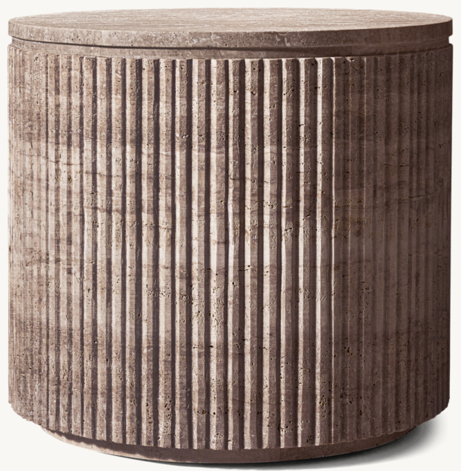 Byron Reeded Stone Outdoor Side Table