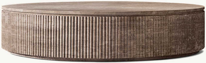 Byron Reeded Stone Outdoor Round Coffee Table