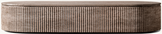 Byron Reeded Stone Outdoor Rectangular Coffee Table