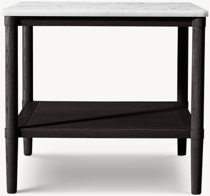 Front view of François Marble Square Side Table 