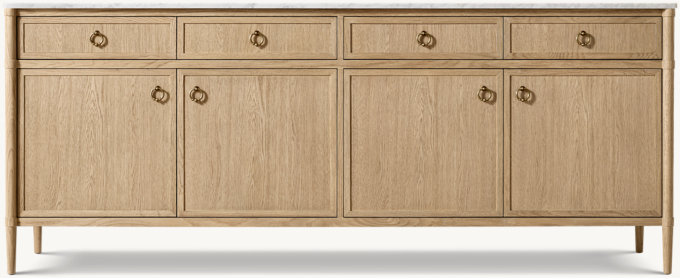 François Marble 4-door Sideboard with Drawers