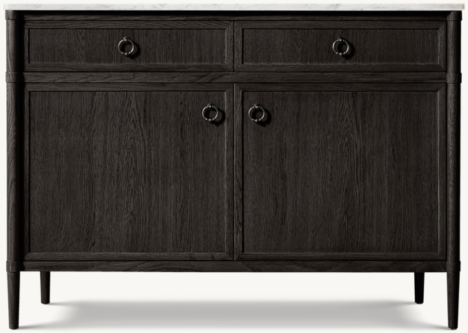 Front view of François Marble Double-Door Sideboard With Drawers 