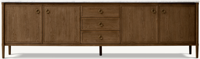 François Marble 4-door Media Console with Drawers