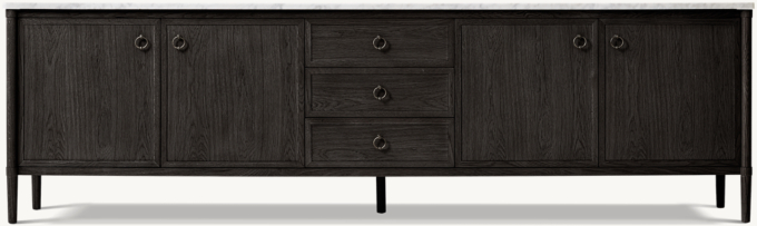 François Marble 4-door Media Console with Drawers