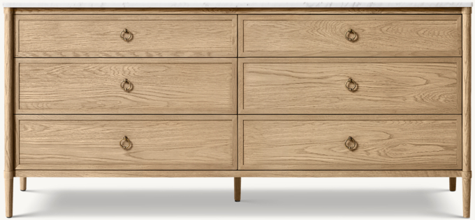François Marble 6-Drawer Dresser