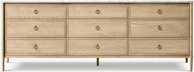 François Marble 9-Drawer Dresser