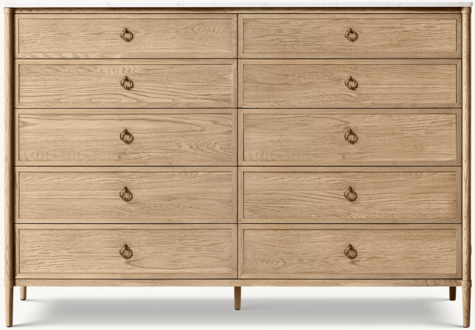 François Marble 10-Drawer Dresser