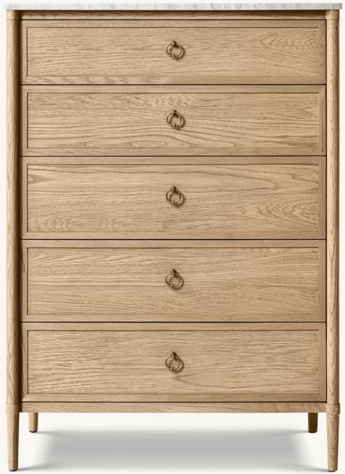 François Marble 5-Drawer Narrow Dresser