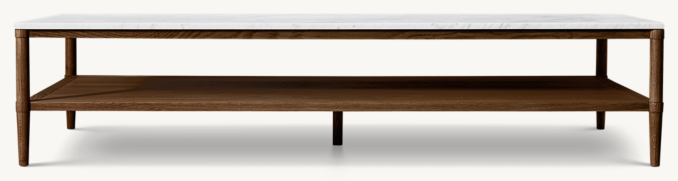 Vue de Face - François Marbre - Table Basse - Chêne Brun