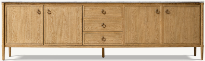 François Marble 4-door Media Console with Drawers