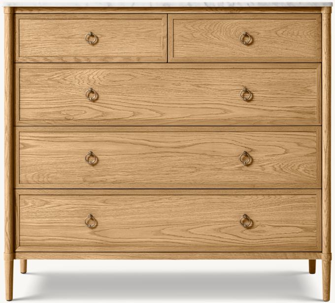 François Marble 5-Drawer Dresser
