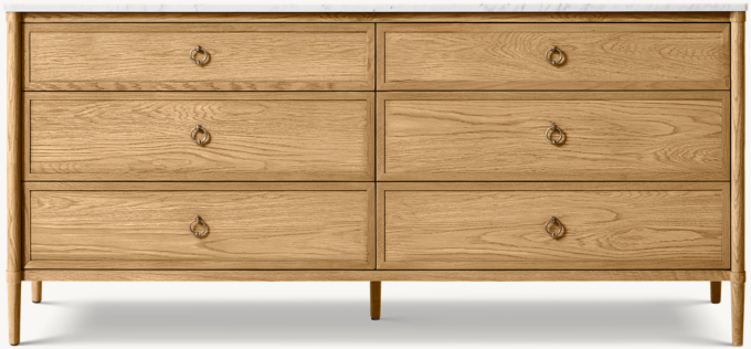 François Marble 6-Drawer Dresser