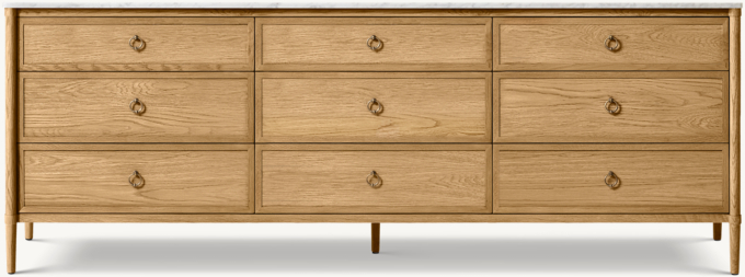 François Marble 9-Drawer Dresser