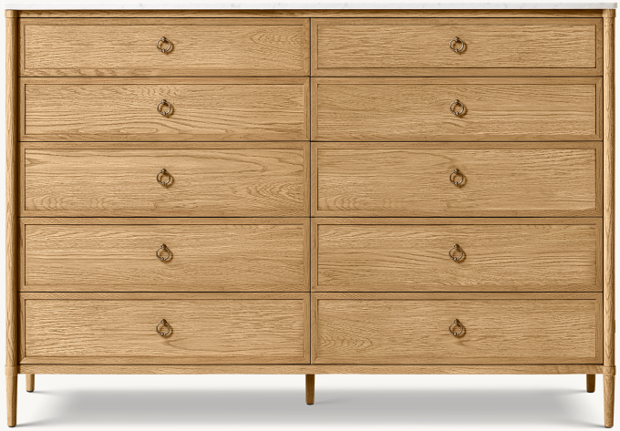 François Marble 10-Drawer Dresser