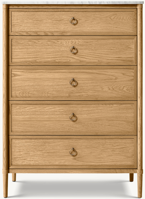 François Marble 5-Drawer Narrow Dresser