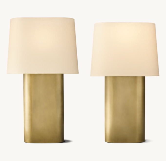 76cm and 61cm lamps shown (left to right) in Lacquered Burnished Brass.