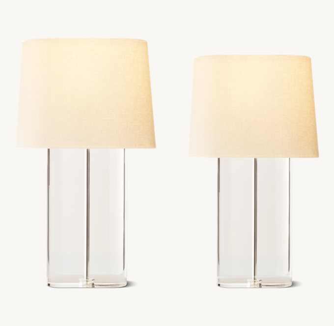 32&#34; and 24&#34; lamps shown (left to right) in K9 crystal.