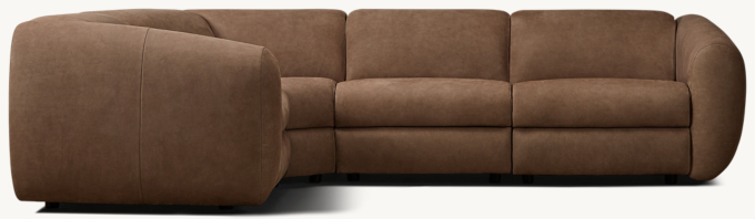 Monceau Recliner Modular Leather 4-Piece L-Sectional
