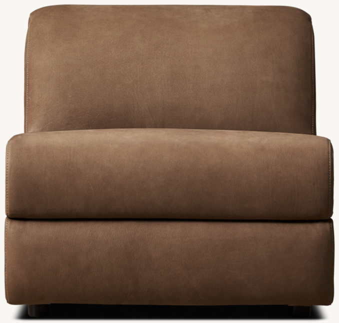 Front view of Monceau Recliner Modular Leather Armless Chair 