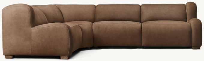 Marcé Recliner Modular Leather 4-Piece L-Sectional